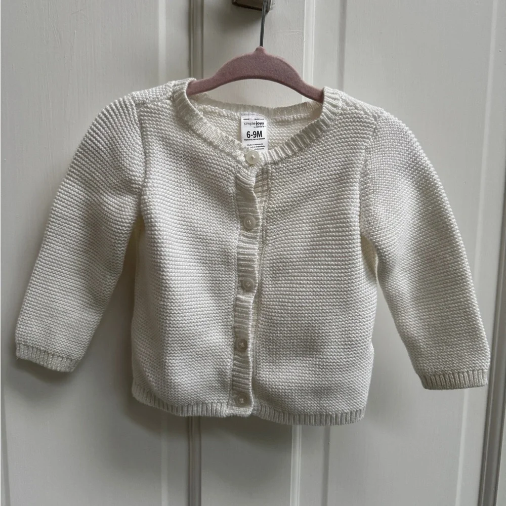 NWOT Simple Joys by Carter’s 6-9M Gender Neutral Cream Warm Sweater Cardigan